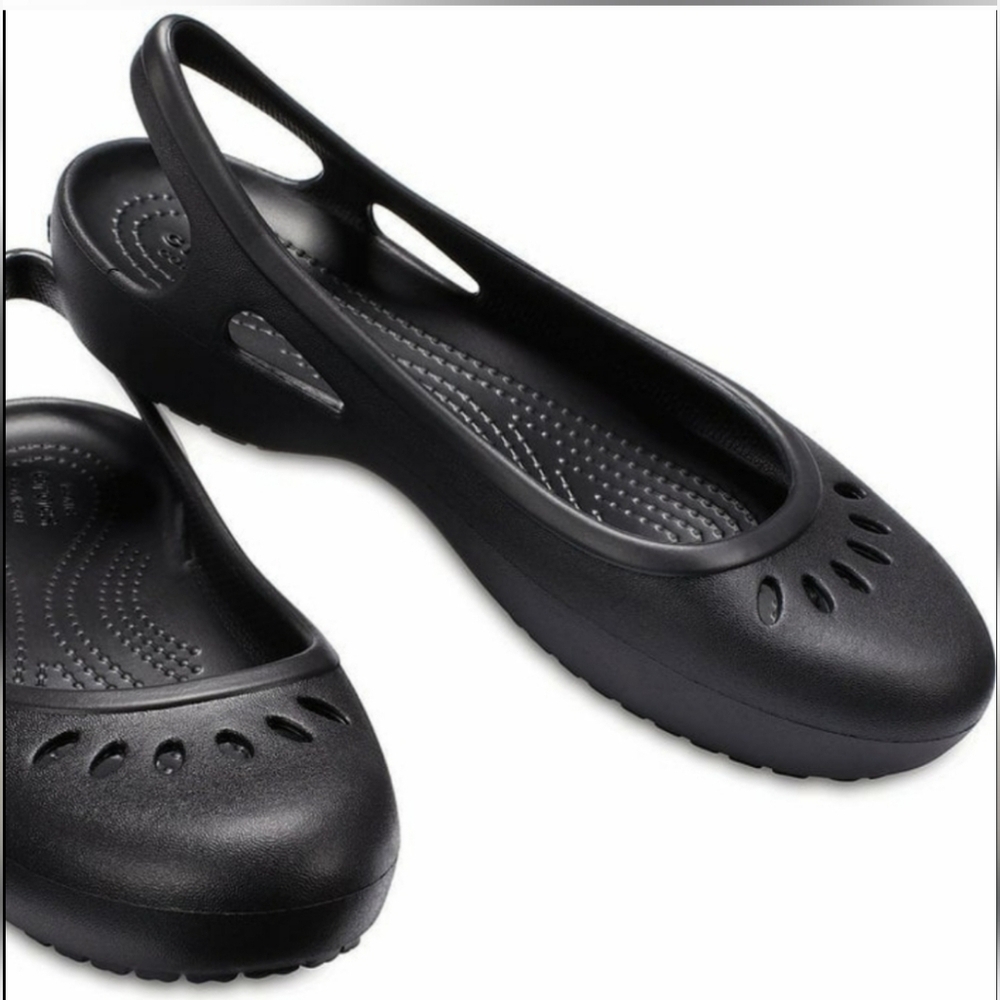 Crocs Kadee Slingback Comfort Black Casual Flats Slip On Women's Size 7 🌴